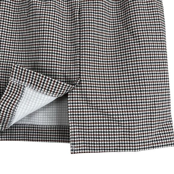 H&M Pencil Skirt Womens 4 Tan High Rise Houndstooth Light Academia Old Money - Picture 3 of 6